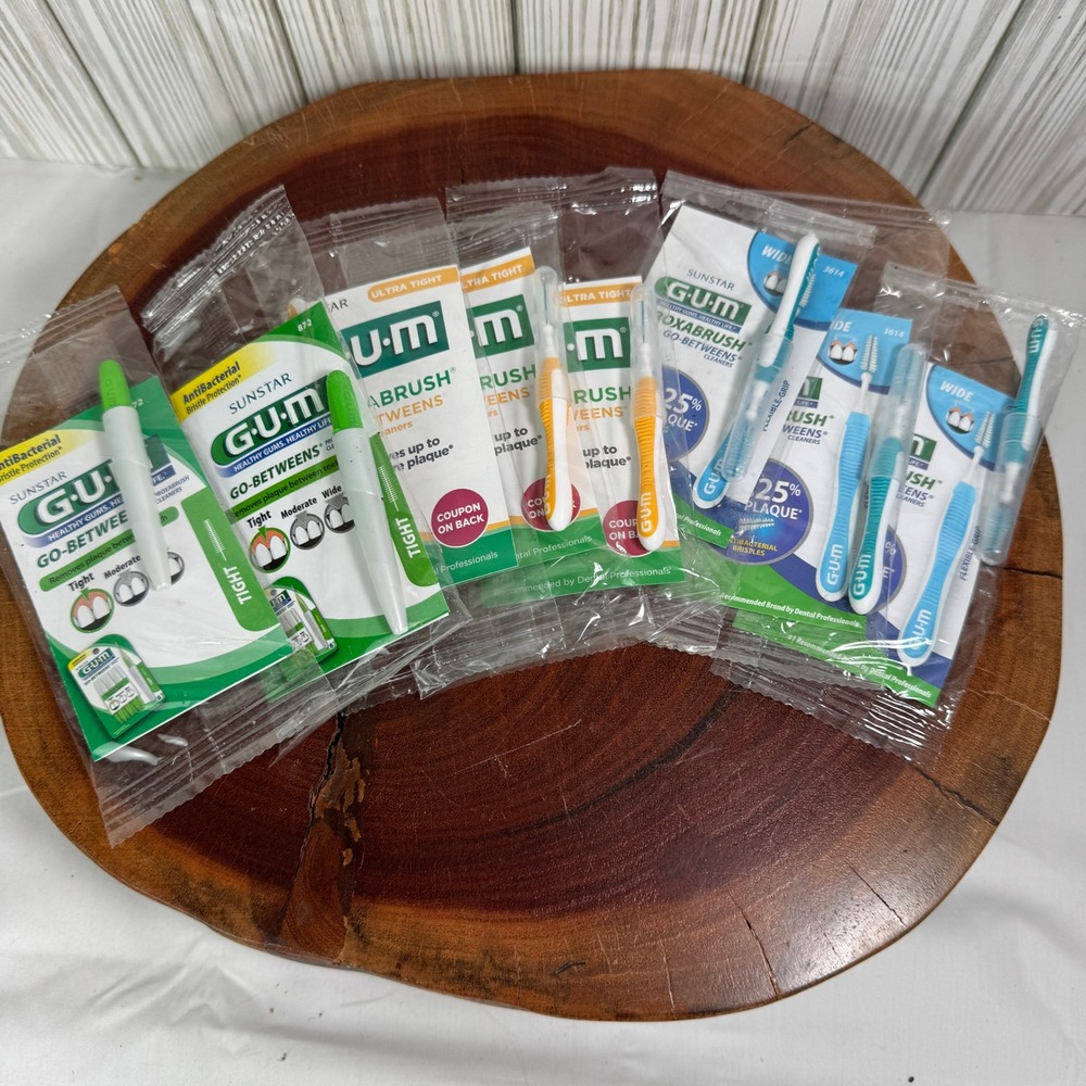 GUM Proxabrush Go-Betweens Interdental Cleaners Lot Ultra Tight Tight Wide 8ct